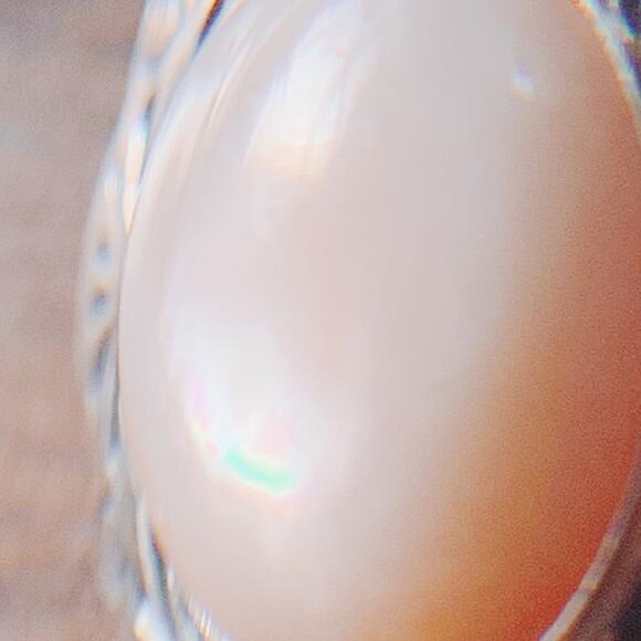 Signed Relios Carolyn Pollack Sterling Mother of Pearl MOP Clip On Earrings VTG - Picture 14 of 16